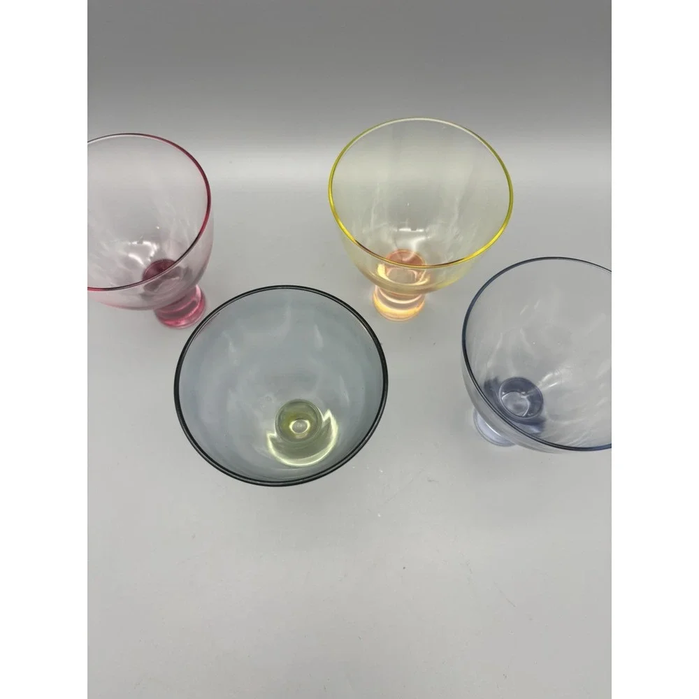 Art‎ Deco Style Barware Glasses Multi Color Set of 4